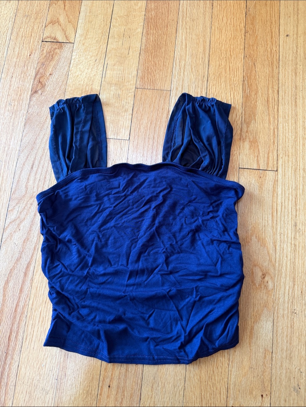 SHEIN Navy Blue Kids Square Neck Tank Top